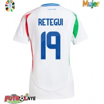 Camiseta Italia Mateo Retegui #19 Visitante Equipación para mujer Eurocopa 2024 manga corta